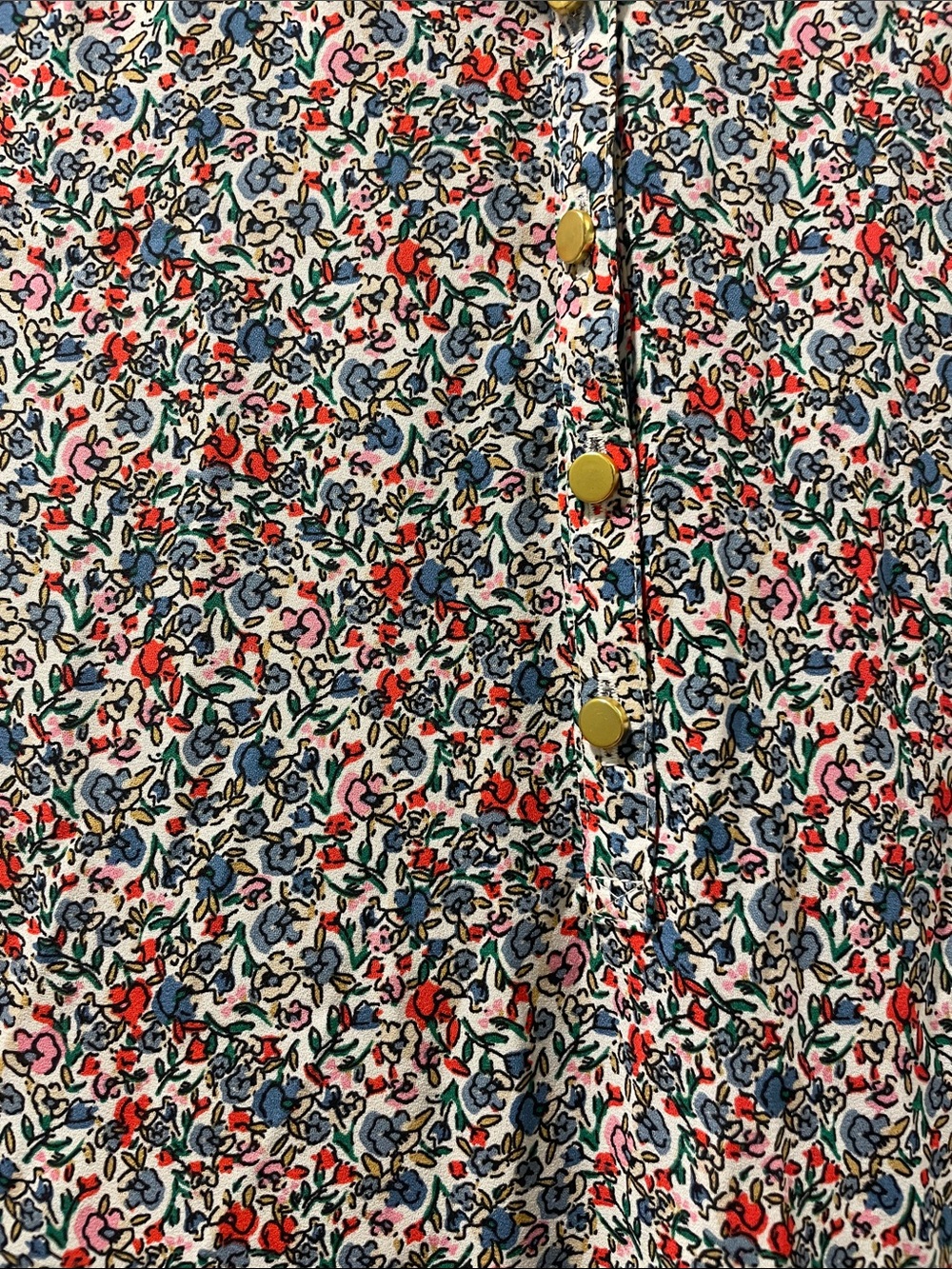 LOFT Sleeveless Floral Button Front Camisole in Navy, Red, White - Picture 4 of 5